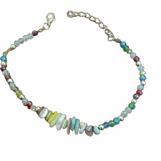 Βραχιόλι Ποδιού από Φίλντισι και Swarovski – Χειροποίητο | Axinos Crafts