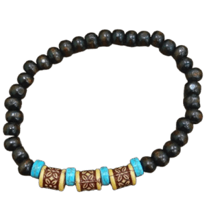 Ξύλινο Βραχιόλι με Tribal Στοιχεία – Χειροποίητο