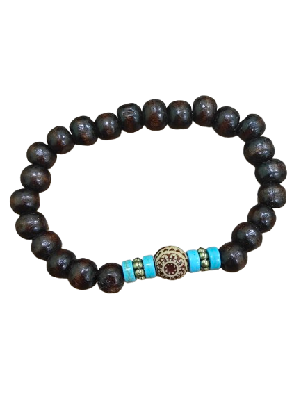 Βραχιόλι Tribal με Χάντρες και Τιρκουάζ – Χειροποίητο