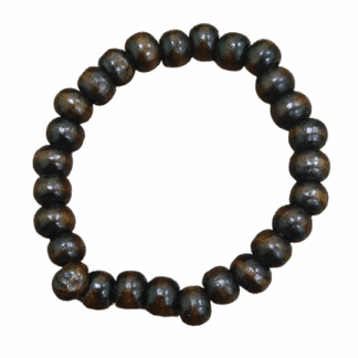 Βραχιόλι με Σκούρες Ξύλινες Χάντρες – Χειροποίητο