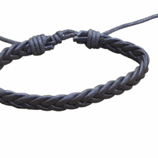 Χειροποίητο Πλεκτό Βραχιόλι από Μαύρο Κορδόνι