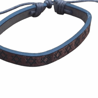 Χειροποίητο Δερμάτινο Βραχιόλι με Χαραγμένα Αστέρια