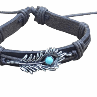 Βραχιόλι με Φτερό και Τυρκουάζ Χάντρα – Χειροποίητο
