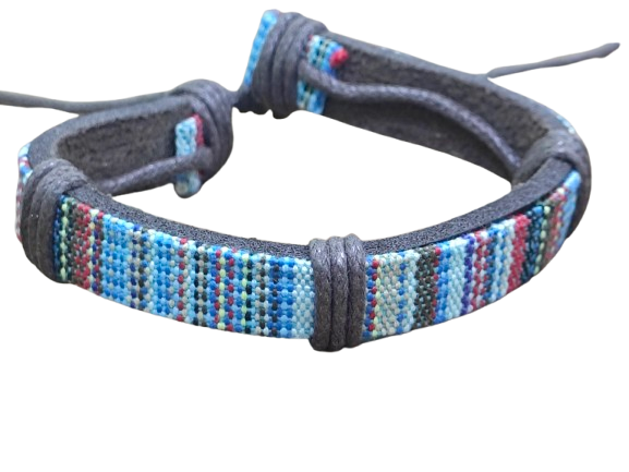 Βραχιόλι με Υφαντό και Tribal Μοτίβο - Χειροποίητο