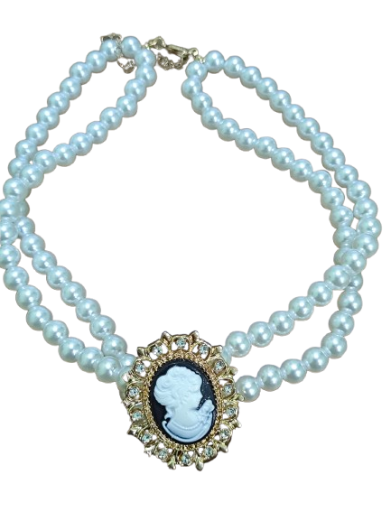 Σετ Κοσμημάτων με Καμέο και Λευκές Πέρλες – Περιδέραιο & Βραχιόλι