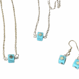Κόσμημα (Σετ) με Τιρκουάζ και Ατσάλι – Χειροποίητο