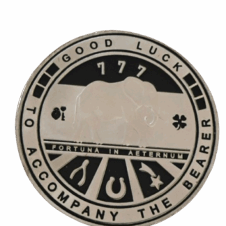 Νόμισμα Good Luck με Ελεφαντάκι και Τετράφυλλο – Φυλαχτό Τύχης