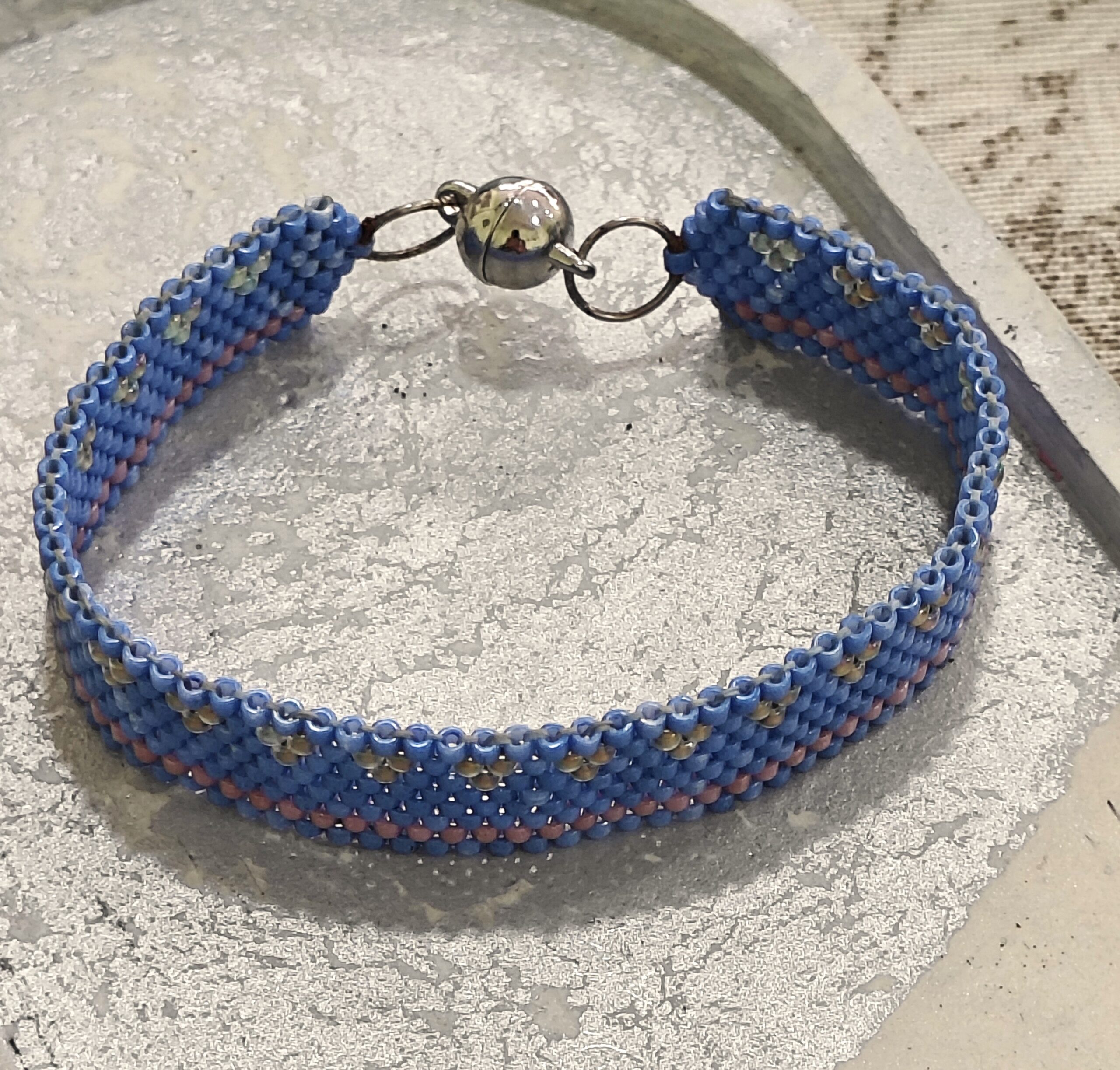 Miyuki bracelet blue - gold - lila - axinos crafts