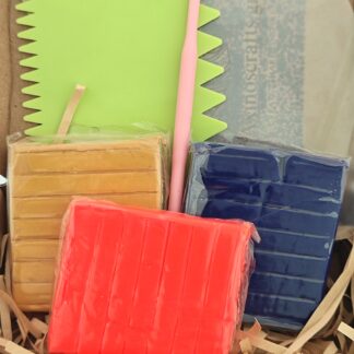 kit πολυμερικού πηλού για αρχάριους με εργαλεία και 3 χρώματα για δημιουργία κοσμημάτων