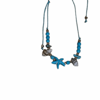 Βραχιόλι Μακραμέ με Χαολίτη και Κοχύλια - Χειροποίητο