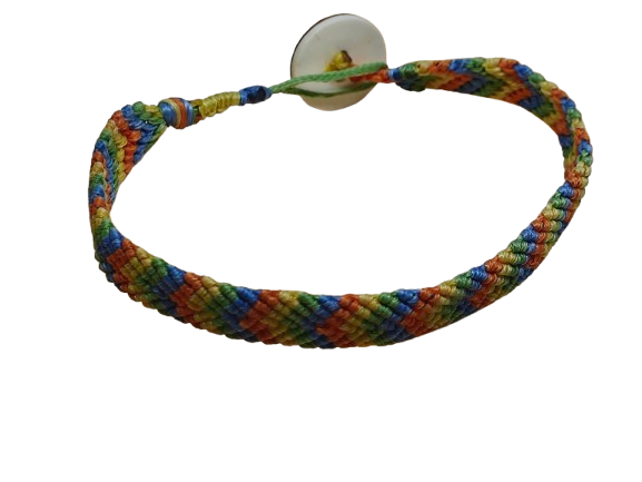 χειροποίητο βραχιόλι μακραμέ 4 χρωμάτων με κούμπωμα boho unisex