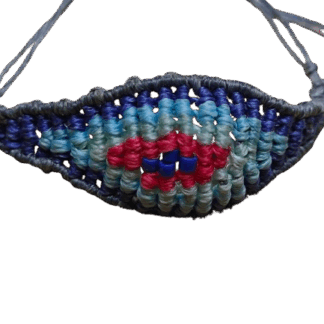 Χειροποίητο βραχιόλι μακραμέ “ματάκι” με 5 χρώματα και χάντρες Miyuki — προστασία και boho στυλ