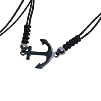 Χειροποίητο Βραχιόλι Μακραμέ με Ατσάλινη Άγκυρα