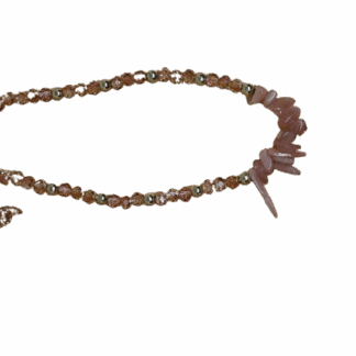 Βραχιόλι Ποδιού από Μοργκανίτη και Swarovski – Χειροποίητο