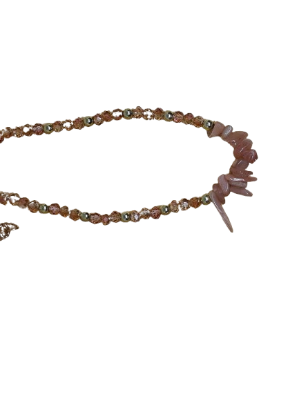 Βραχιόλι Ποδιού από Μοργκανίτη και Swarovski – Χειροποίητο