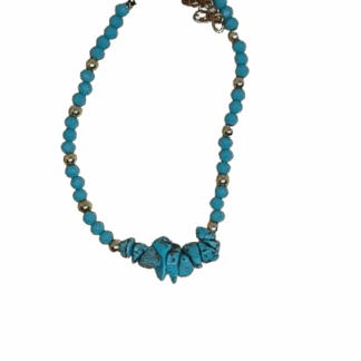 Βραχιόλι Ποδιού από Χαολίτη και Swarovski – Χειροποίητο