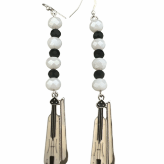 Σκουλαρίκια Ποντιακή Λύρα Σμάλτο και Χάντρες