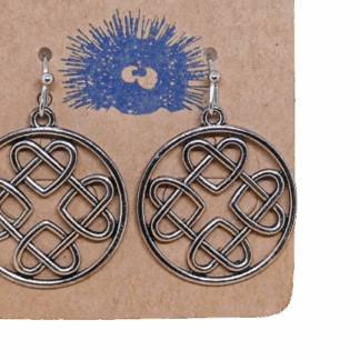 Σκουλαρίκια κέλτικες καρδιές σε αντικέ ασημί