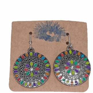 Σκουλαρίκια μάνταλα πολύχρωμα boho