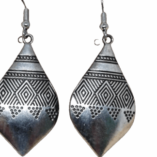 Σκουλαρίκια Αντικέ Ασημί Σταγόνα