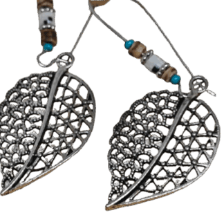 Σκουλαρίκια Αντικέ Δαντελωτό Φύλλο