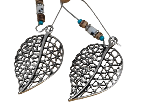 Σκουλαρίκια Αντικέ Δαντελωτό Φύλλο