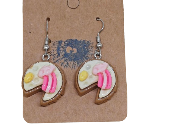 Σκουλαρίκια Βάφλα με Παγωτό από Πολυμερή Πηλό – Χειροποίητο