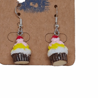 Σκουλαρίκια Cupcake Πολυμερούς Πηλού – Χειροποίητο