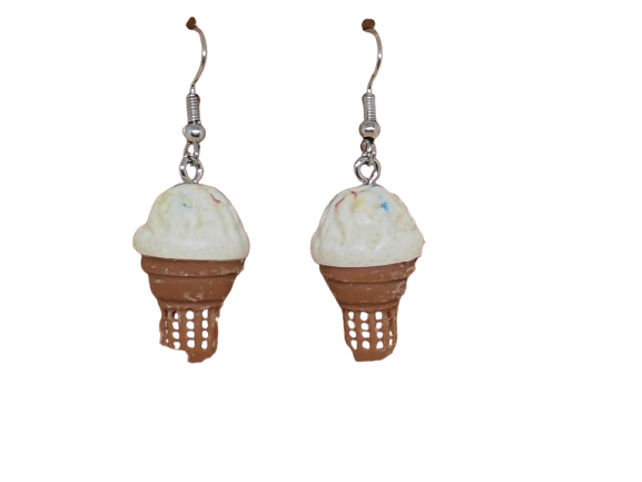 Σκουλαρίκια Παγωτό από Πολυμερή Πηλό – Χειροποίητο