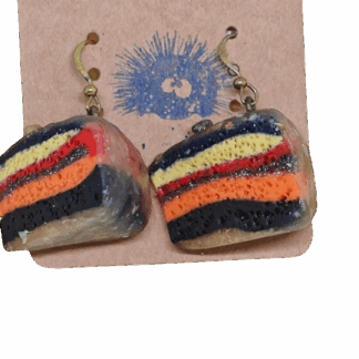 Σκουλαρίκια Παστάκι Τούρτας από πολυμερή πηλό – παιχνιδιάρικα και γλυκά