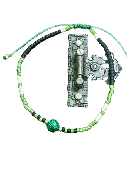 Βραχιόλι με Μαλαχίτη & Χάντρες Miyuki – Χειροποίητο