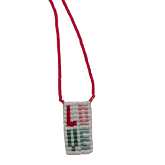 Μενταγιόν Miyuki LOVE - Χειροποίητο σε Αργαλειό