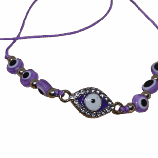 Βραχιόλι Μακραμέ με Ματάκια – Χειροποίητο