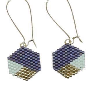 Σκουλαρίκια Εξάγωνο με Χάντρες Miyuki – Χειροποίητo