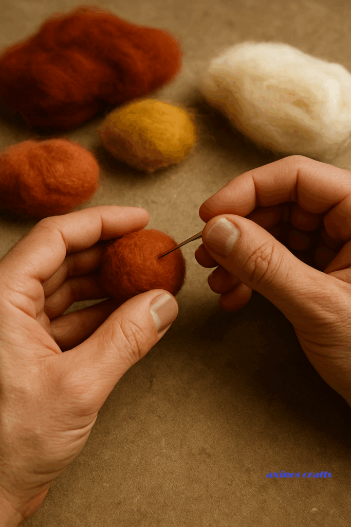 needle felting - Η τεχνική του ξηρού φελτ