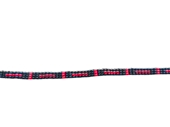 Αντρικό Βραχιόλι Miyuki – Μαύρο, Κόκκινο Minimal Pattern - Image 4