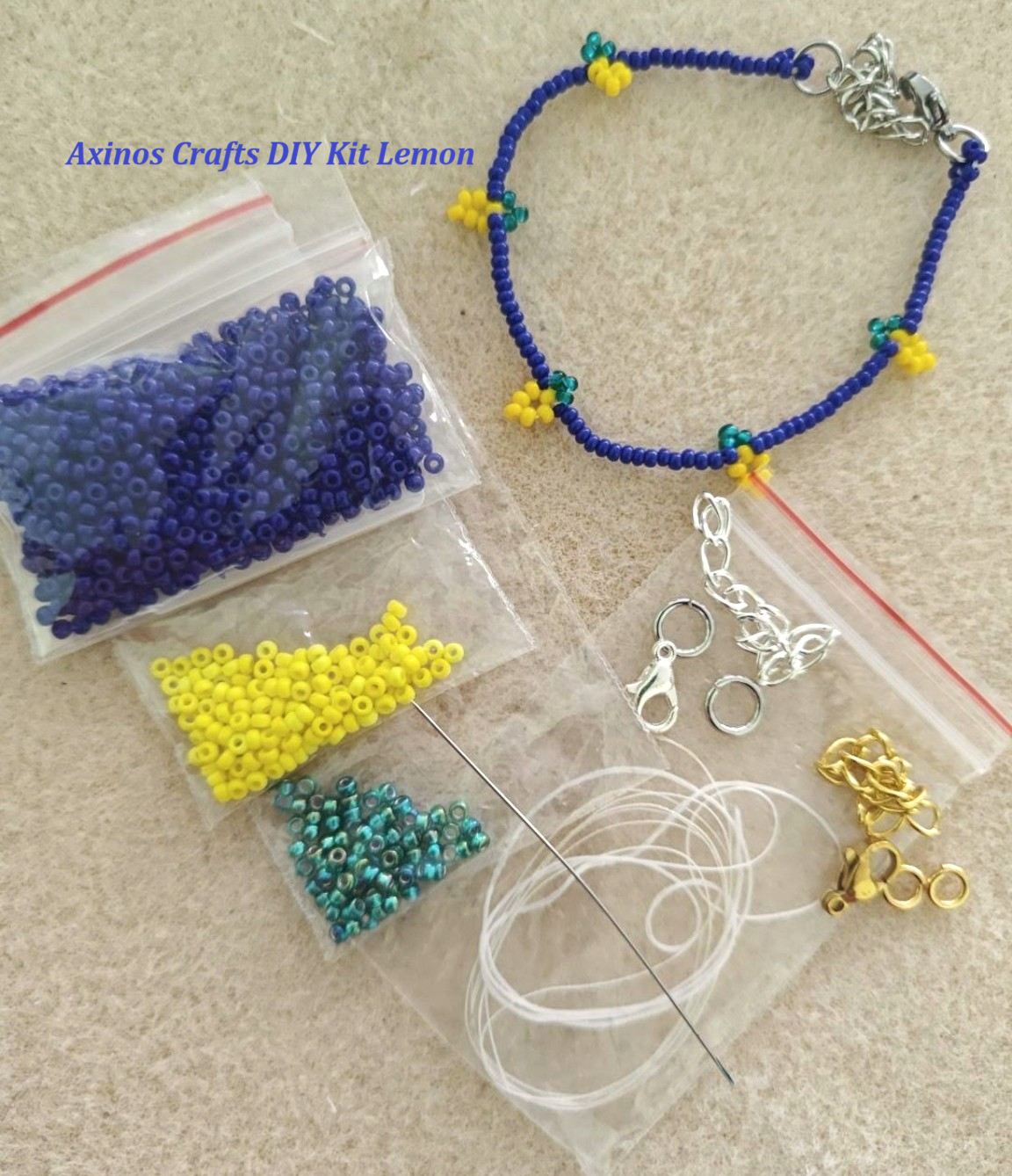 DIY Kit Βραχιόλι Miyuki με Λεμόνια | Υλικά Κατασκευής