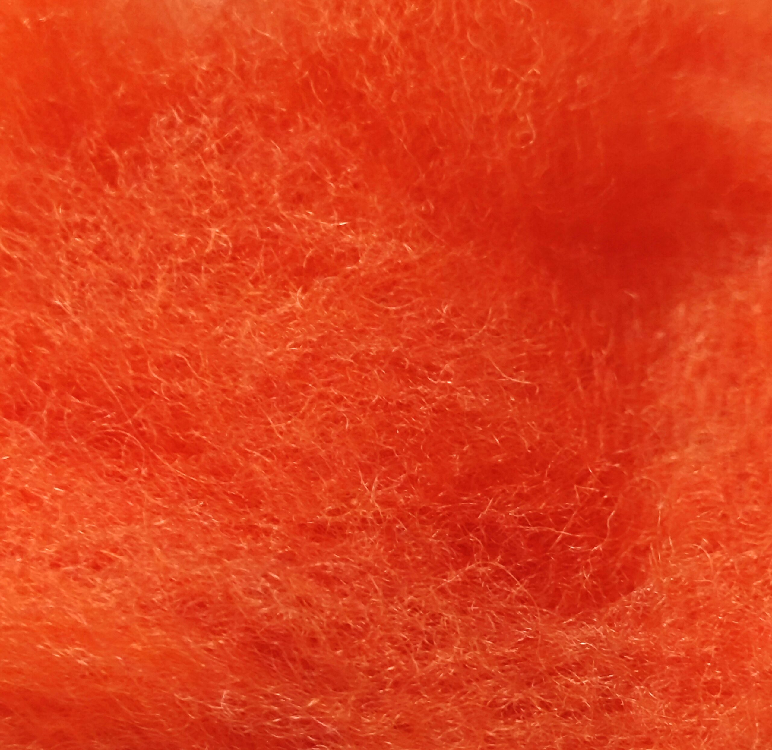 Λαναρισμένο μαλλί Merino για Needle Felting 5 g σε έντονη πορτοκαλί απόχρωση