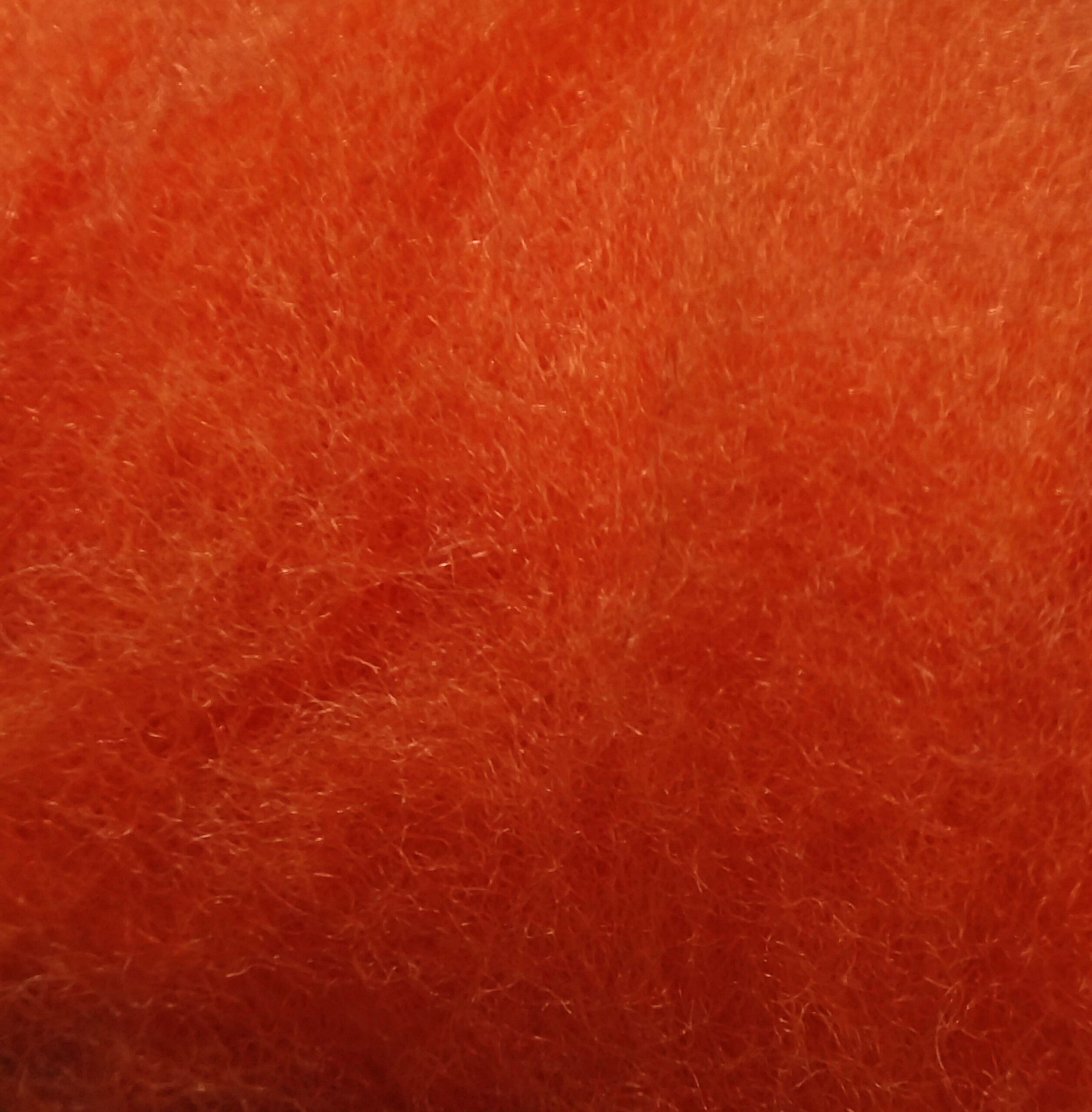 Λαναρισμένο μαλλί Merino για Needle Felting 5 g σε βαθύ πορτοκαλί χρώμα
